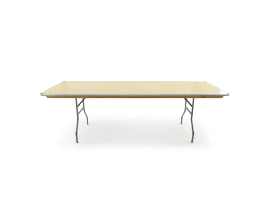 8 foot birchwood banquet table rental in Cleburne TX — seats 8 to 10 guests