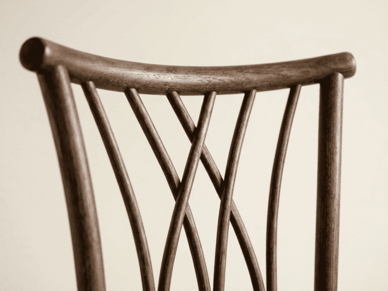 Fruitwood willow chair detail shot in Texas — Boot & Barrel Event Co. rental